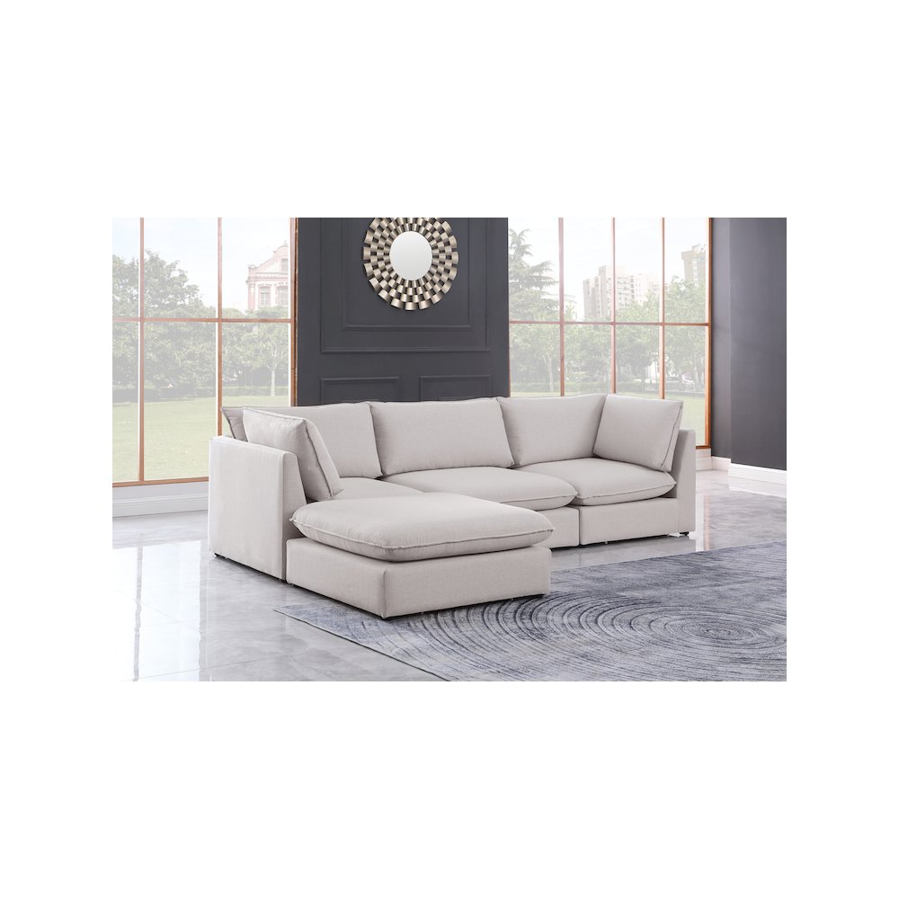 Mackenzie Beige Durable Linen Textured Modular Sectional