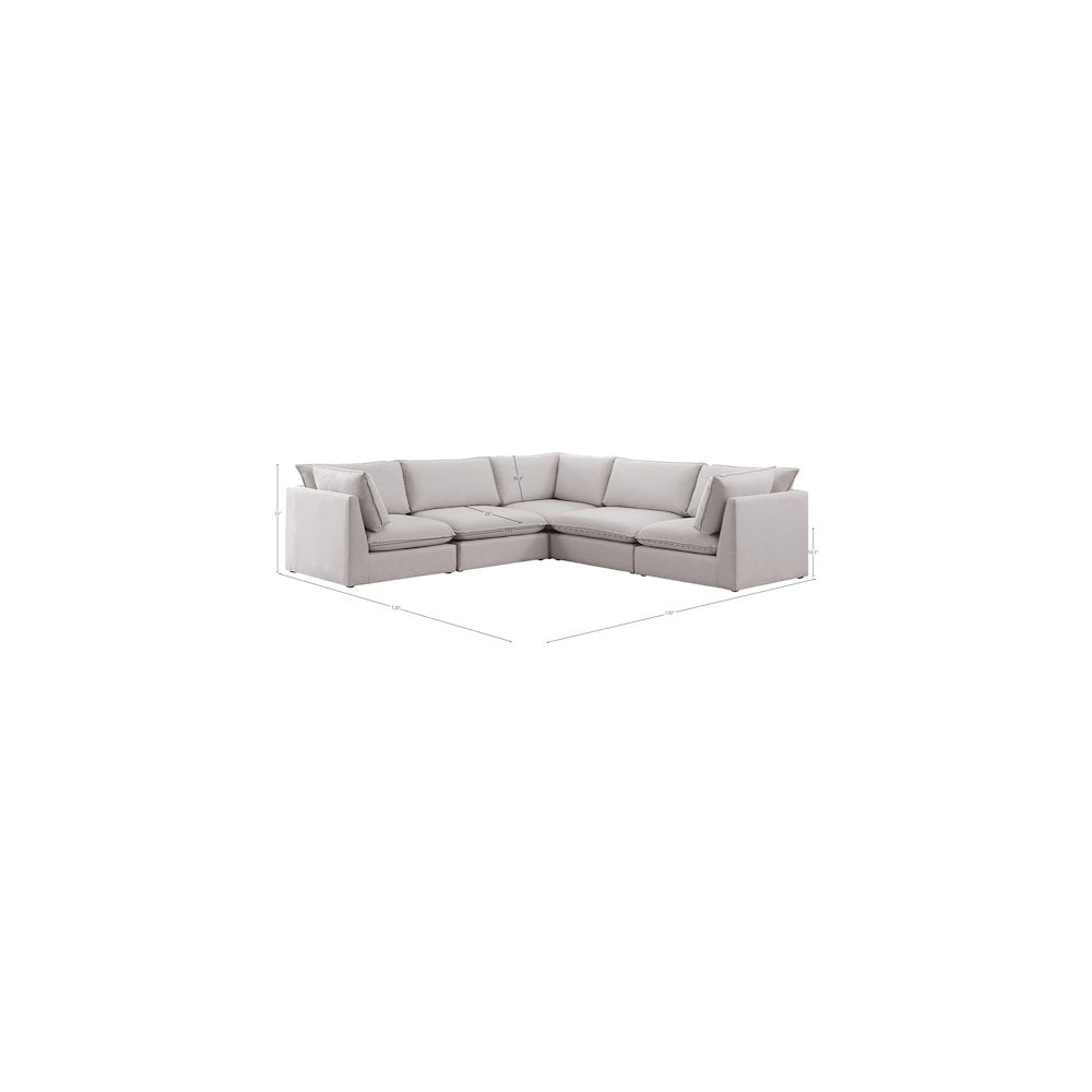 Mackenzie Beige Durable Linen Textured Modular Sectional