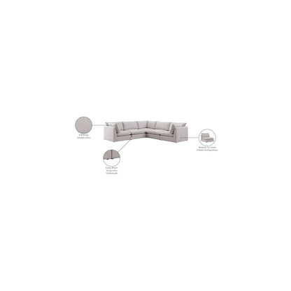 Mackenzie Beige Durable Linen Textured Modular Sectional