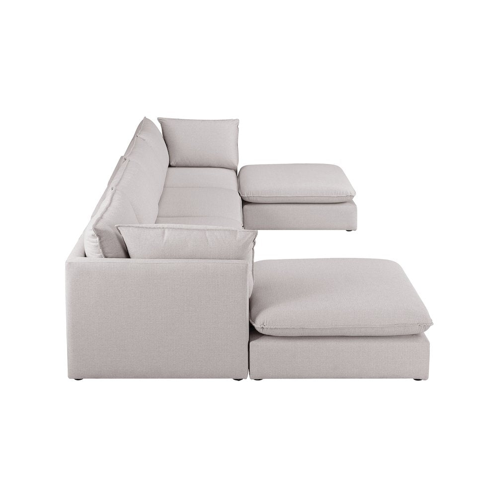 Mackenzie Beige Durable Linen Textured Modular Sectional