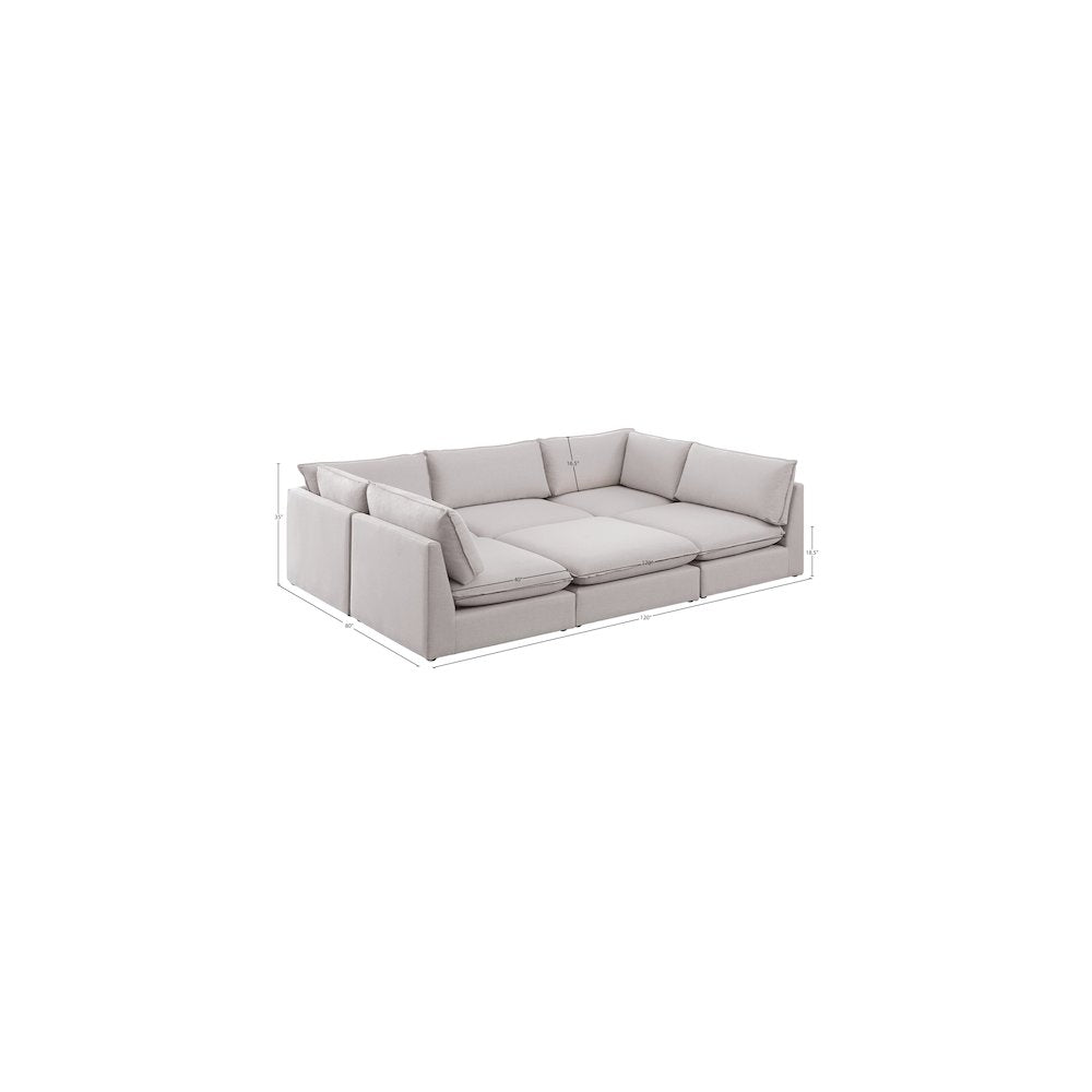 Mackenzie Beige Durable Linen Textured Modular Sectional