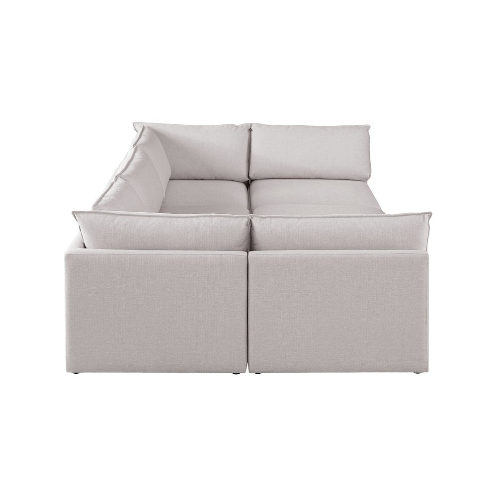 Mackenzie Beige Durable Linen Textured Modular Sectional