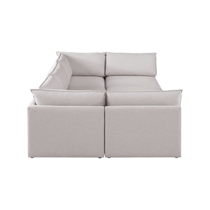 Mackenzie Beige Durable Linen Textured Modular Sectional