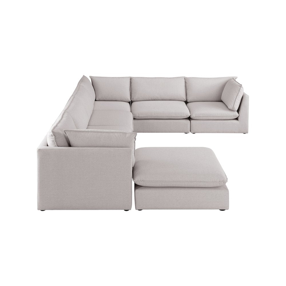 Mackenzie Beige Durable Linen Textured Modular Sectional