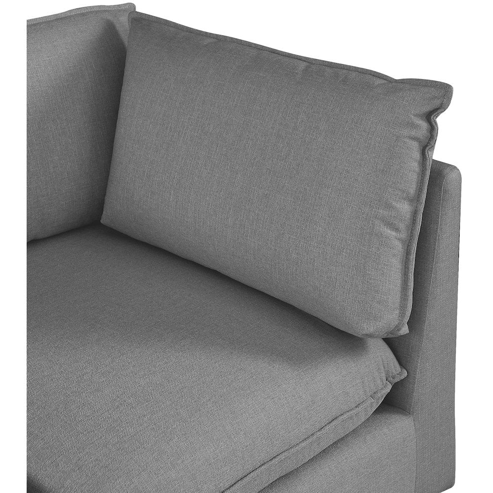 Mackenzie Grey Durable Linen Textured Corner Chair