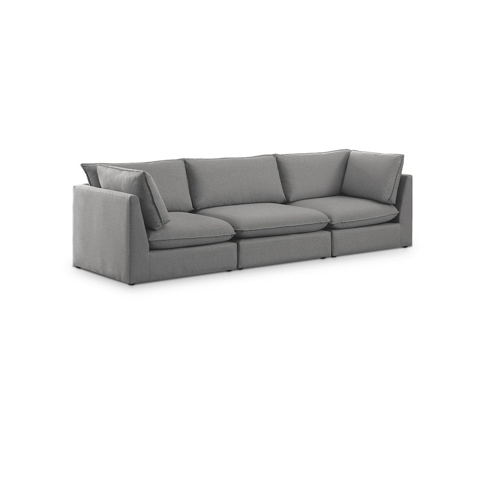 Mackenzie Grey Durable Linen Textured Modular Sofa