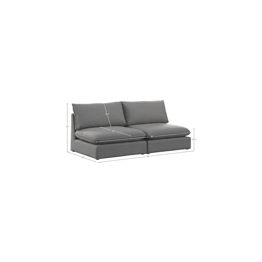Mackenzie Grey Durable Linen Textured Modular Sofa