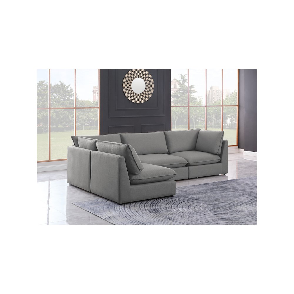 Mackenzie Grey Durable Linen Textured Modular Sectional