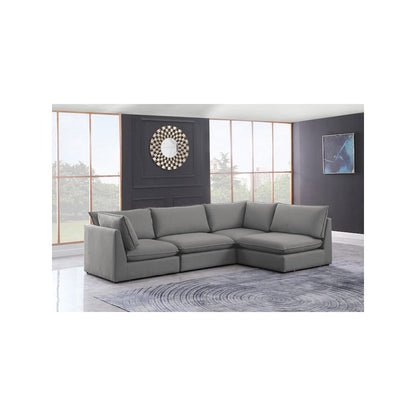 Mackenzie Grey Durable Linen Textured Modular Sectional