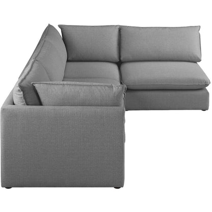 Mackenzie Grey Durable Linen Textured Modular Sectional