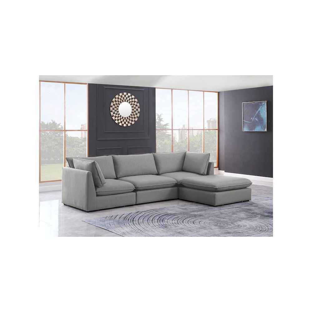 Mackenzie Grey Durable Linen Textured Modular Sectional