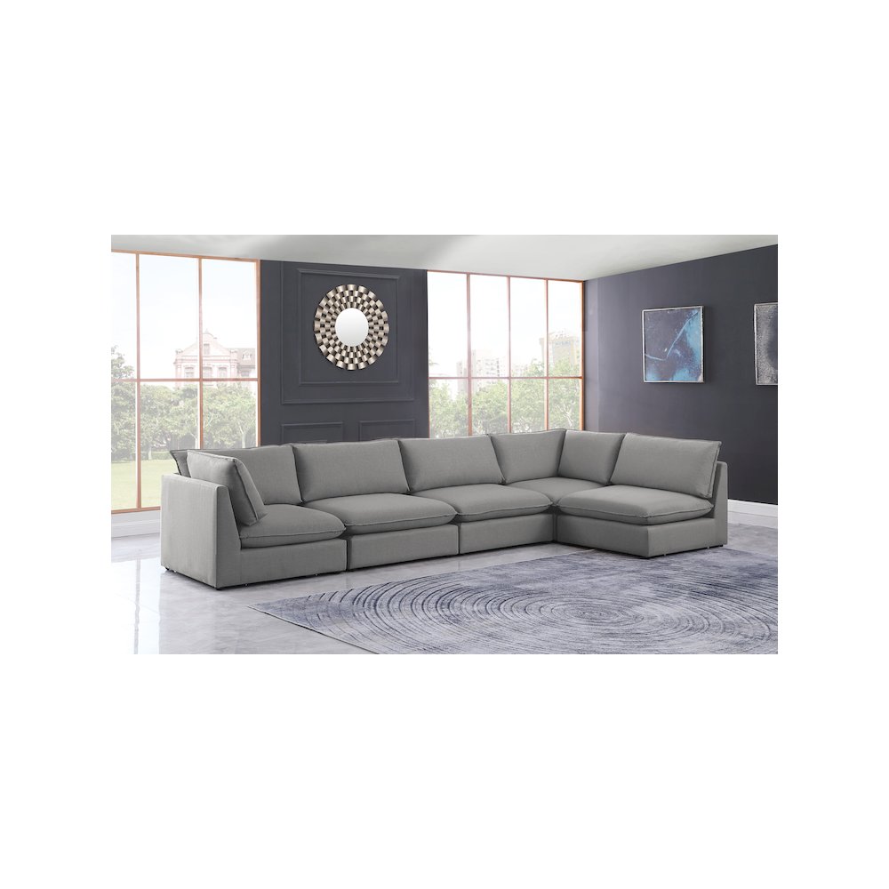 Mackenzie Grey Durable Linen Textured Modular Sectional