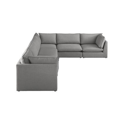 Mackenzie Grey Durable Linen Textured Modular Sectional