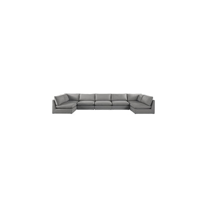 Mackenzie Grey Durable Linen Textured Modular Sectional