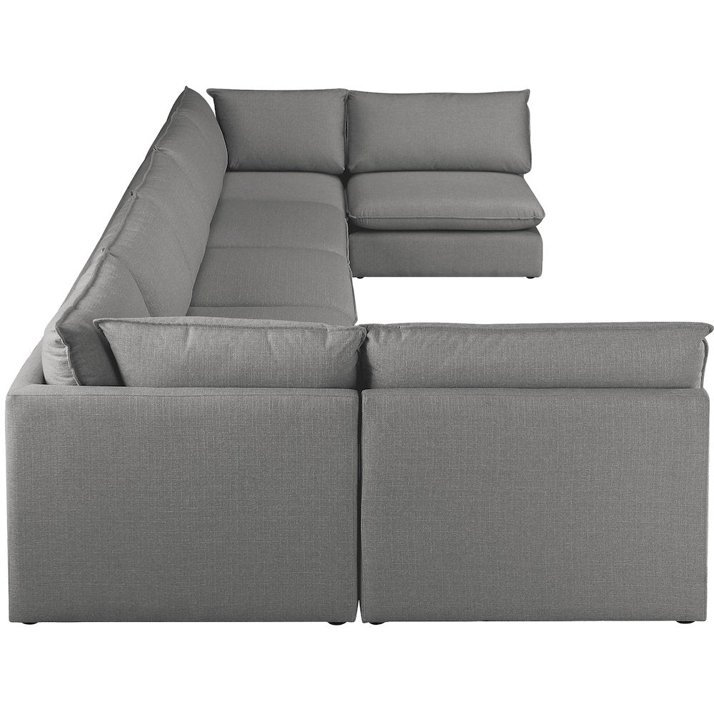 Mackenzie Grey Durable Linen Textured Modular Sectional