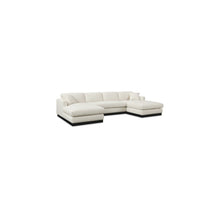 Johanna Cream Linen Textured Fabric 3pc. Sectional