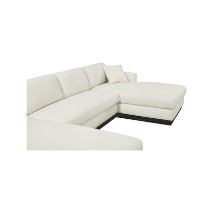 Johanna Cream Linen Textured Fabric 3pc. Sectional