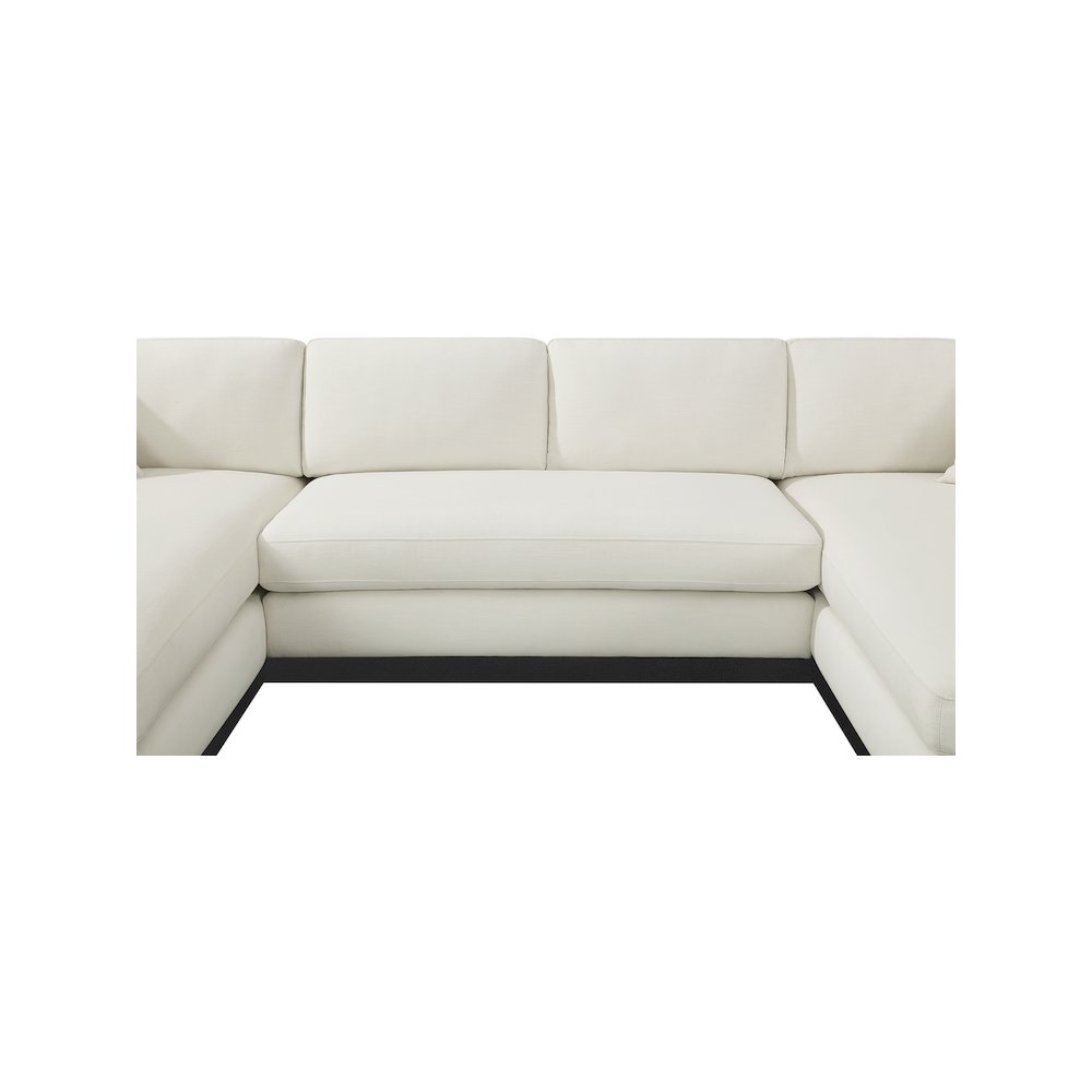 Johanna Cream Linen Textured Fabric 3pc. Sectional