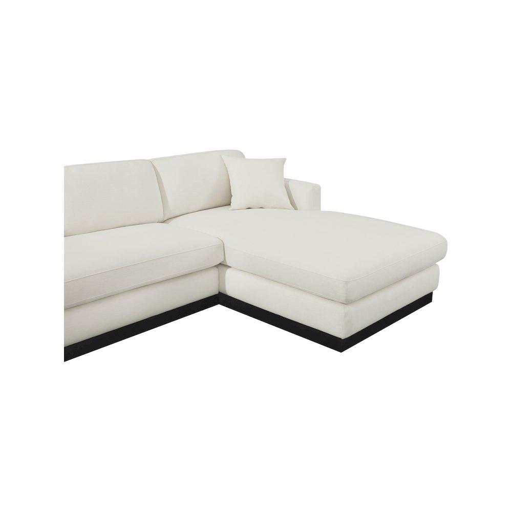 Johanna Cream Linen Textured Fabric 3pc. Sectional