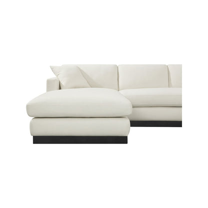 Johanna Cream Linen Textured Fabric 3pc. Sectional
