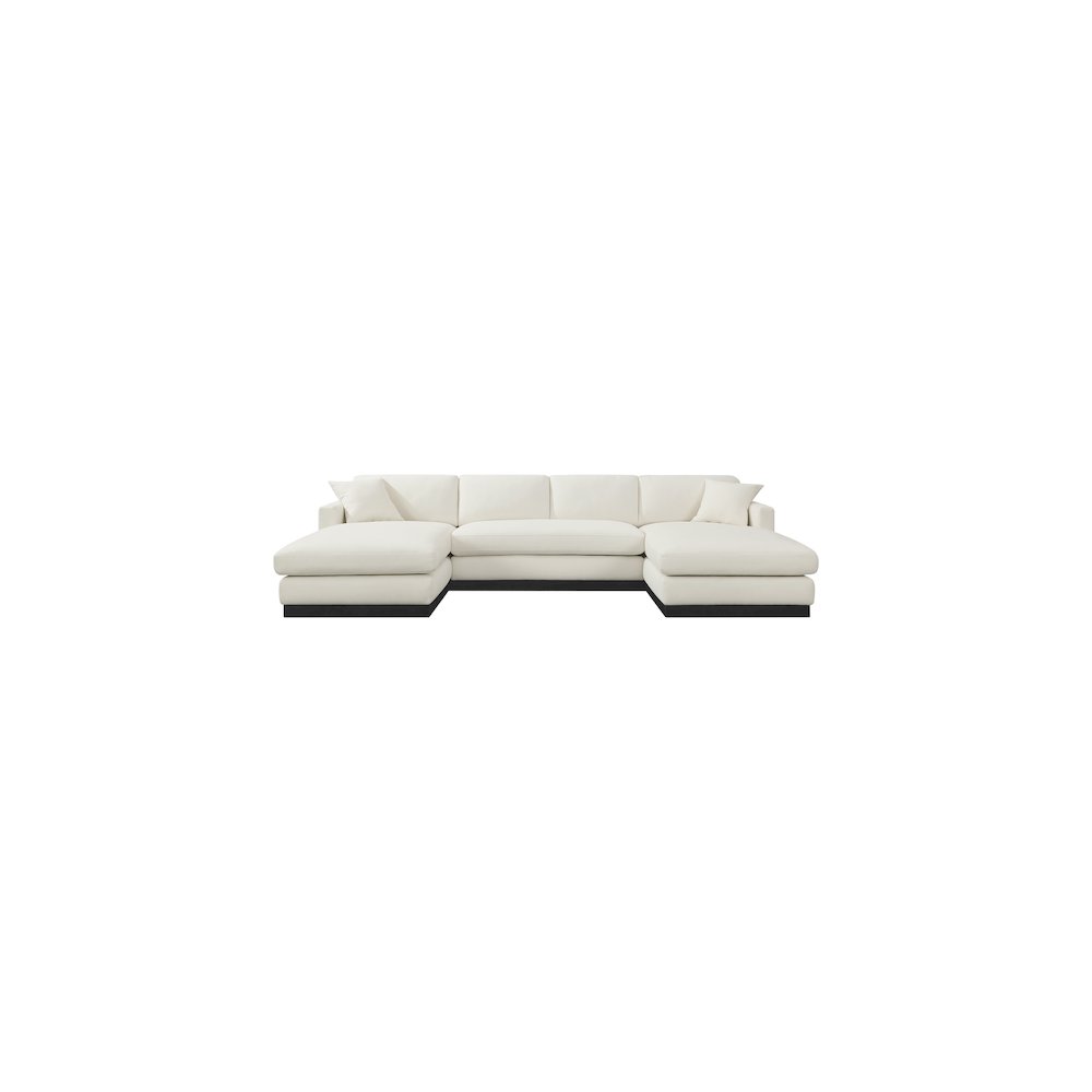 Johanna Cream Linen Textured Fabric 3pc. Sectional