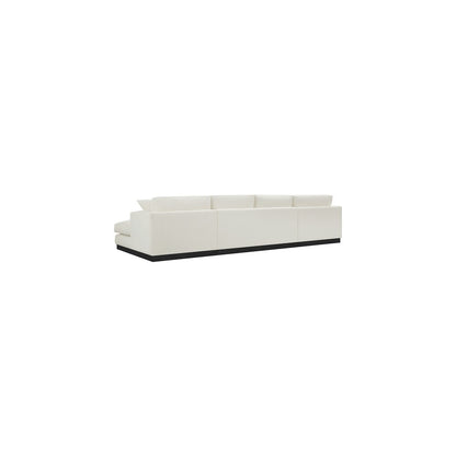 Johanna Cream Linen Textured Fabric 3pc. Sectional