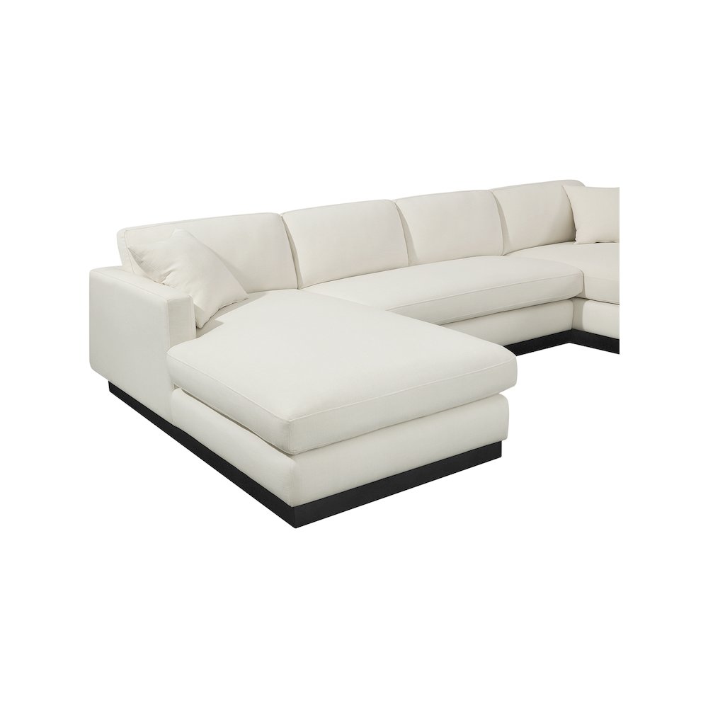 Johanna Cream Linen Textured Fabric 3pc. Sectional