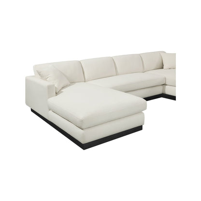 Johanna Cream Linen Textured Fabric 3pc. Sectional