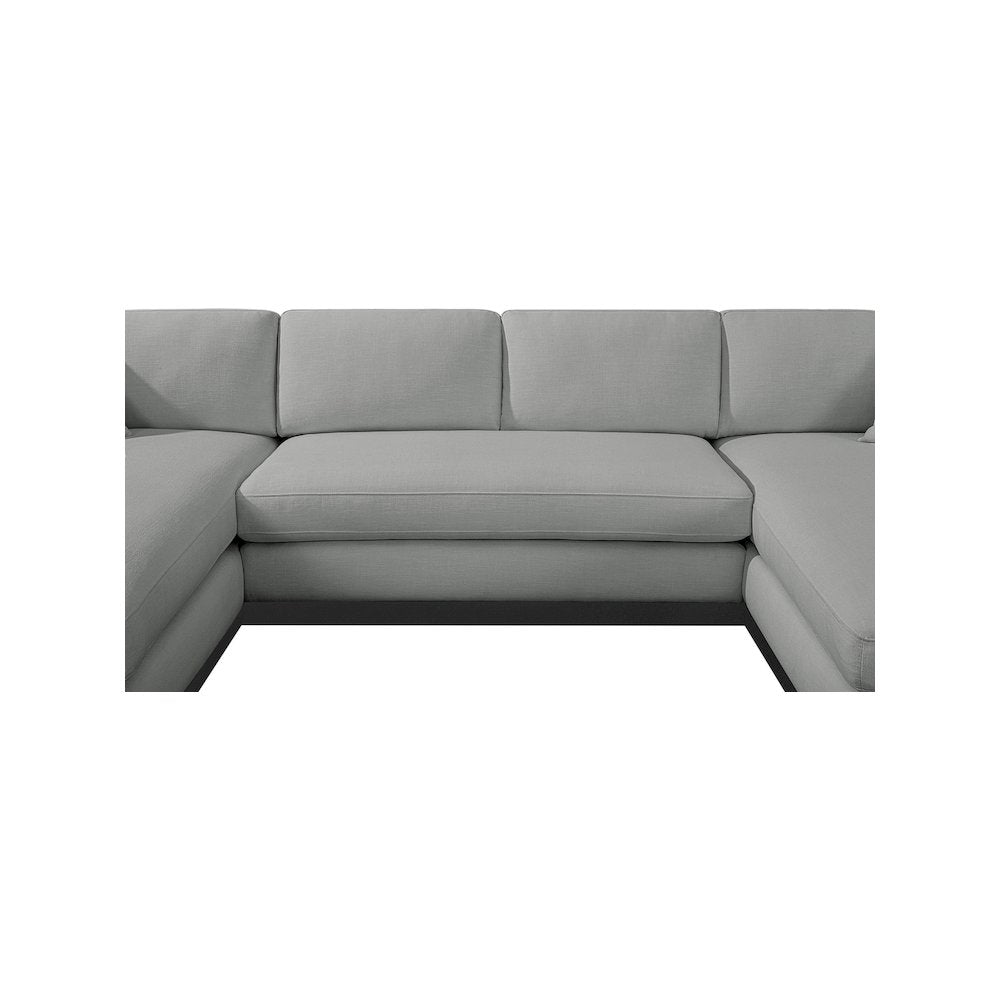 Johanna Grey Linen Textured Fabric 3pc. Sectional
