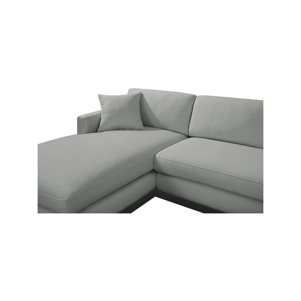 Johanna Grey Linen Textured Fabric 3pc. Sectional