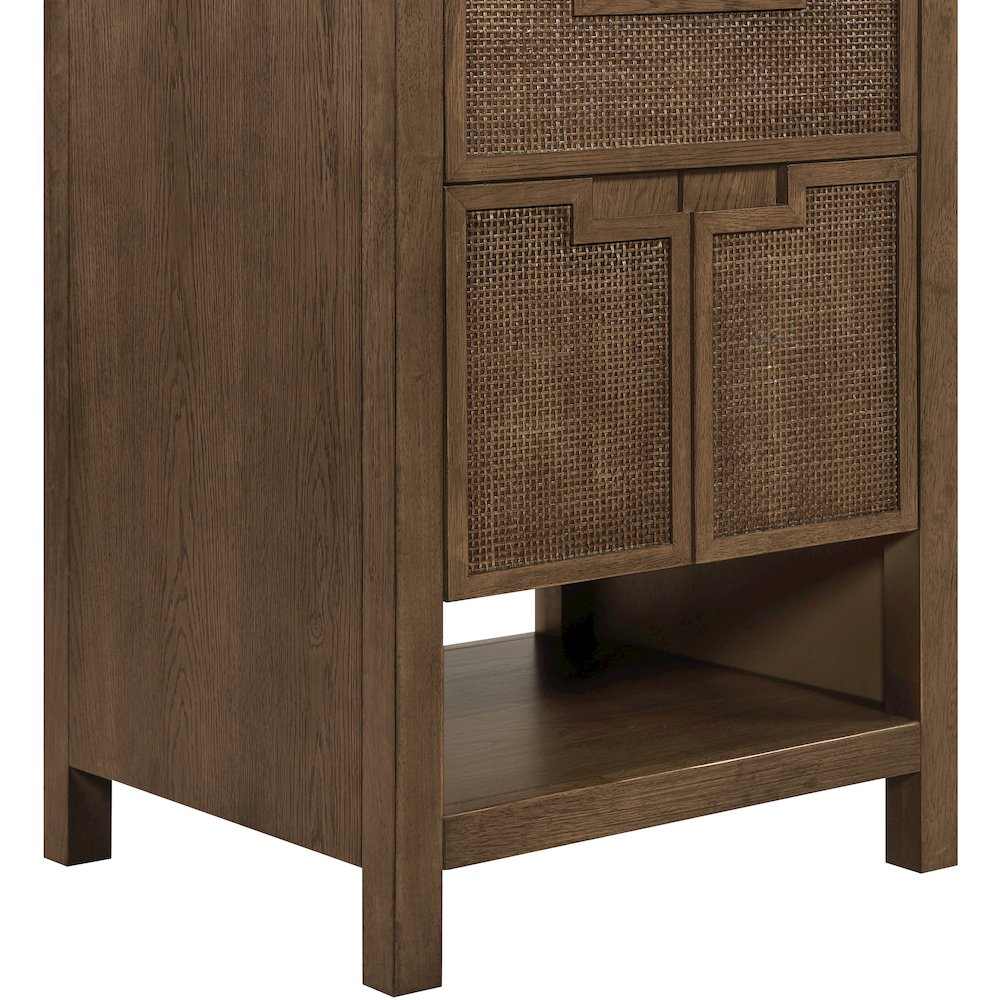 Soren 24" Brown Genuine Carrara Marble And Solid Wood Bathroom Vanity