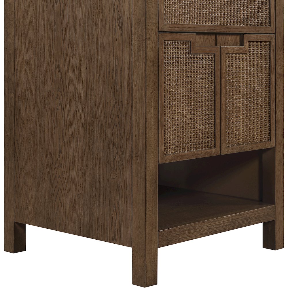 Soren 24" Brown Genuine Carrara Marble And Solid Wood Bathroom Vanity