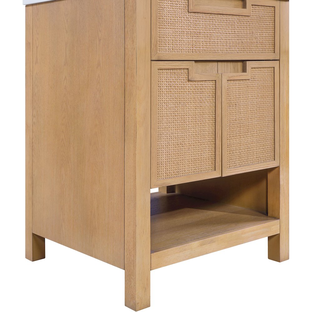Soren 24" Natural Engineered Stone And Solid Wood Bathroom Vanity