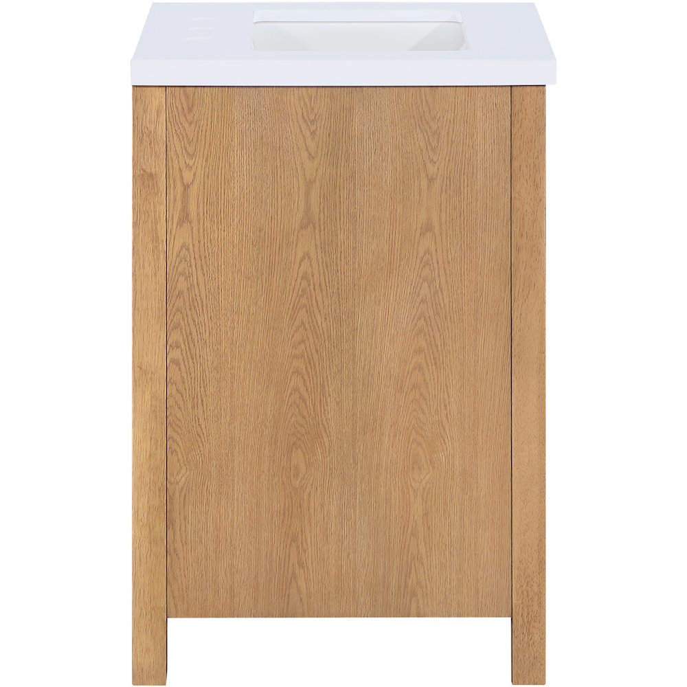 Soren 24" Natural Engineered Stone And Solid Wood Bathroom Vanity