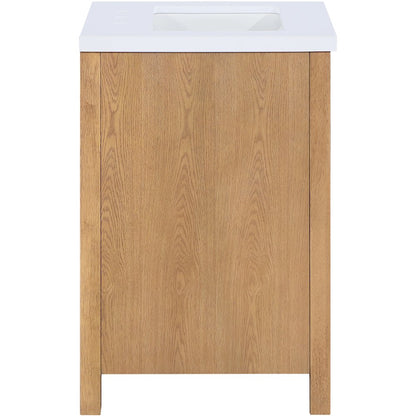 Soren 24" Natural Engineered Stone And Solid Wood Bathroom Vanity