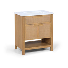 Soren 30" Natural Engineered Stone And Solid Wood Bathroom Vanity