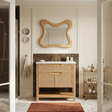 Soren 30" Natural Engineered Stone And Solid Wood Bathroom Vanity