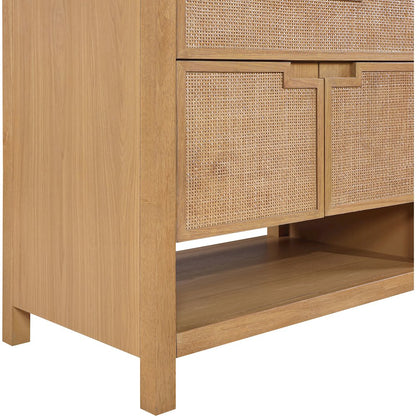 Soren 36" Natural Engineered Stone And Solid Wood Bathroom Vanity