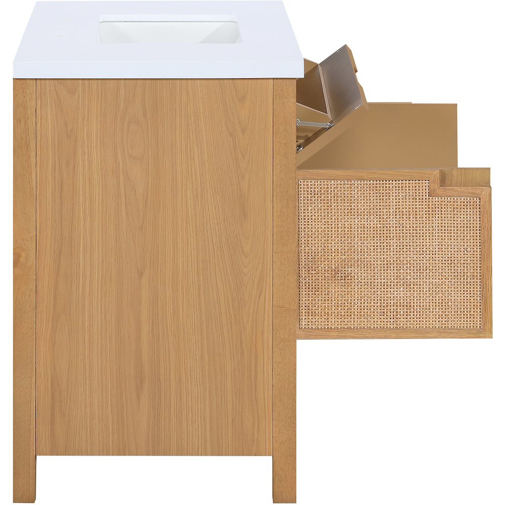 Soren 36" Natural Engineered Stone And Solid Wood Bathroom Vanity