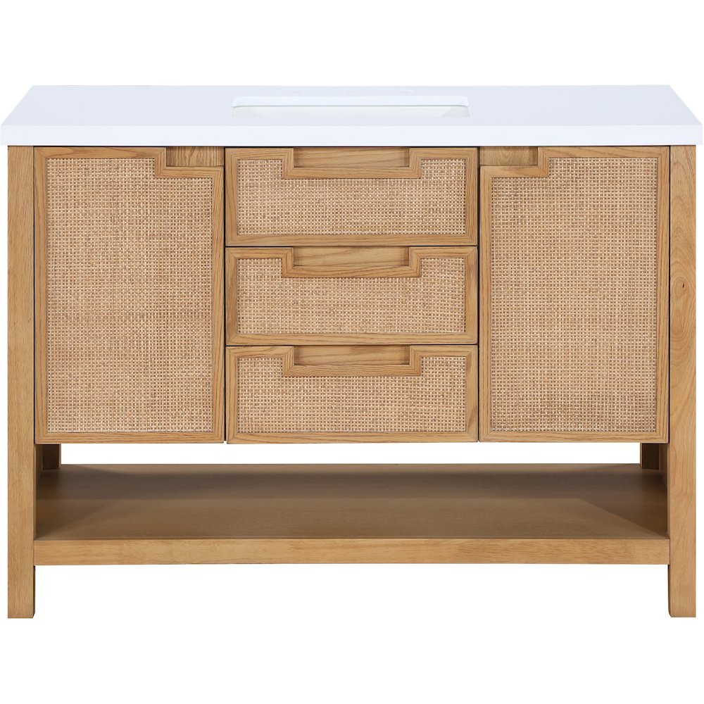 Soren 48" Natural Engineered Stone And Solid Wood Bathroom Vanity