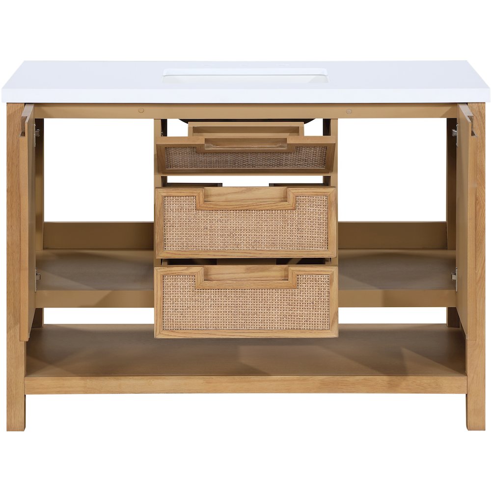 Soren 48" Natural Engineered Stone And Solid Wood Bathroom Vanity