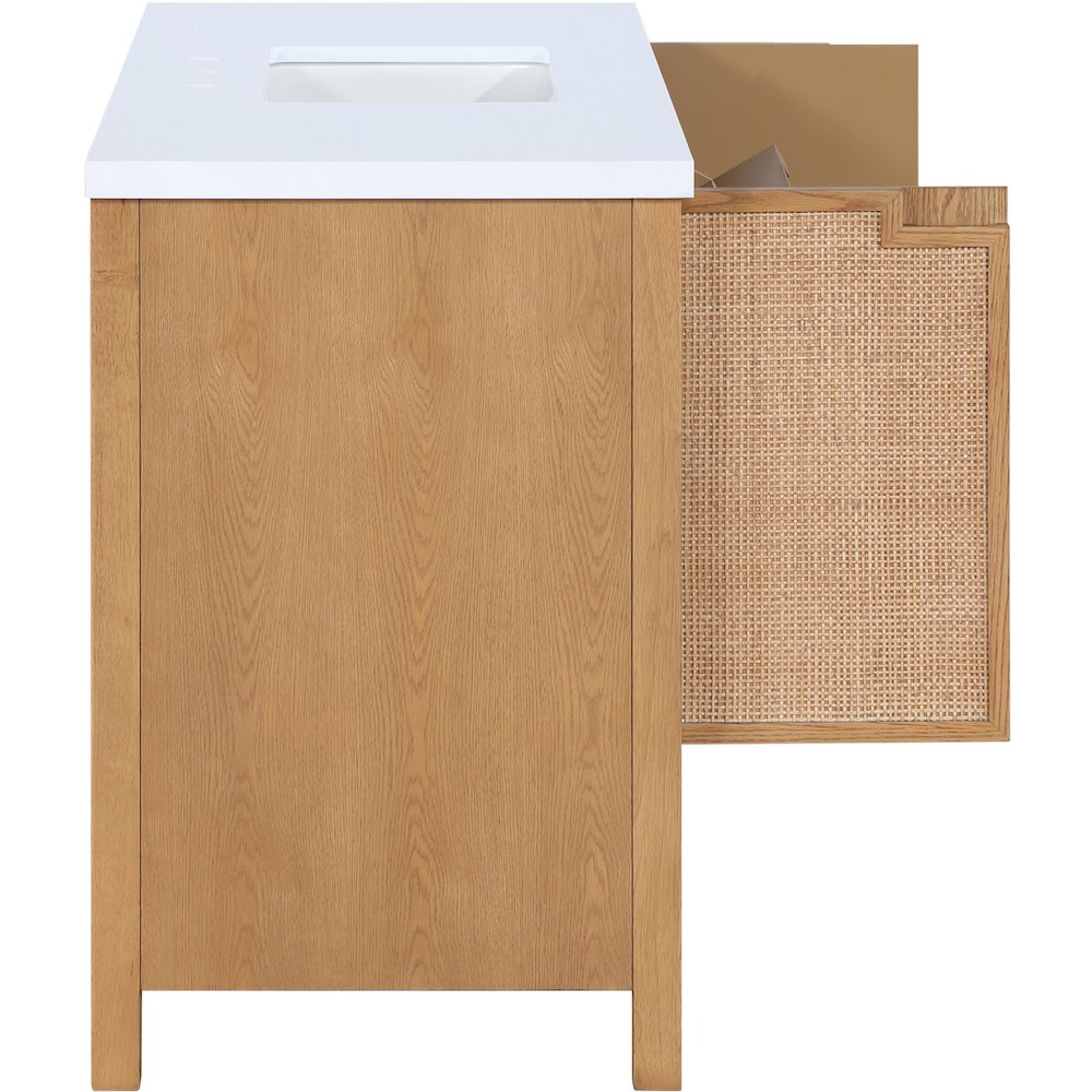 Soren 48" Natural Engineered Stone And Solid Wood Bathroom Vanity