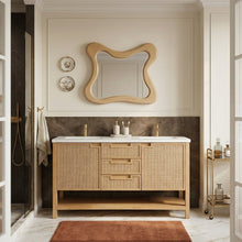 Soren 60" Natural Engineered Stone And Solid Wood Bathroom Vanity