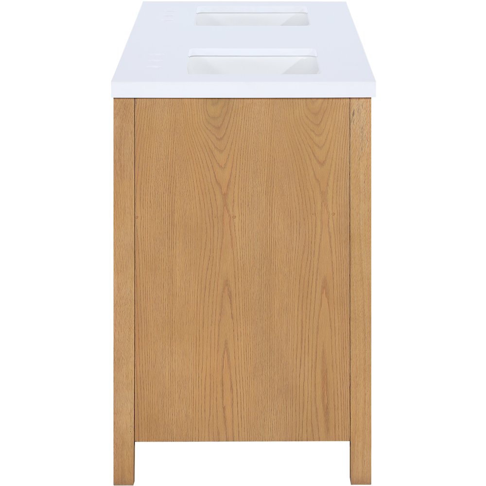 Soren 60" Natural Engineered Stone And Solid Wood Bathroom Vanity