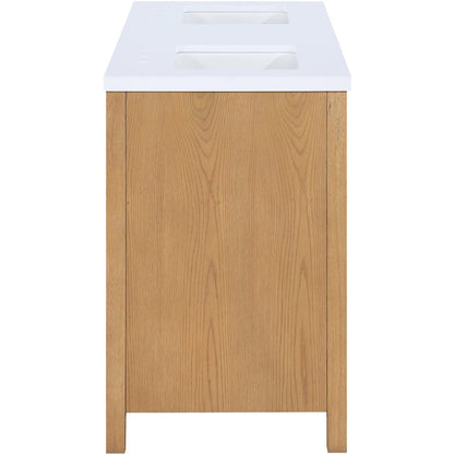 Soren 60" Natural Engineered Stone And Solid Wood Bathroom Vanity