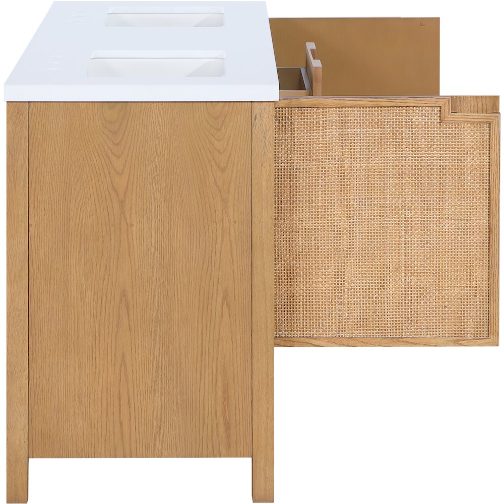 Soren 60" Natural Engineered Stone And Solid Wood Bathroom Vanity