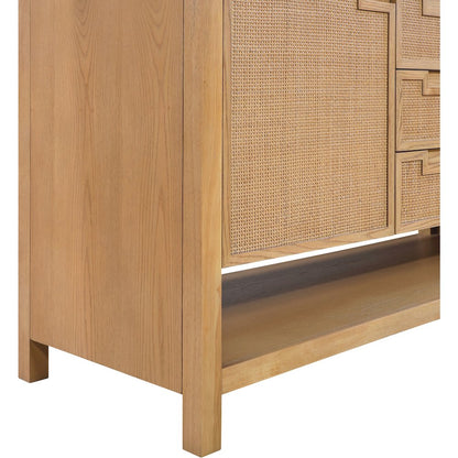Soren 60" Natural Engineered Stone And Solid Wood Bathroom Vanity