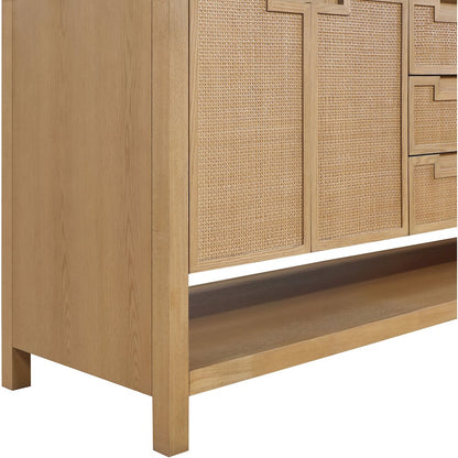 Soren 72" Natural Engineered Stone And Solid Wood Bathroom Vanity
