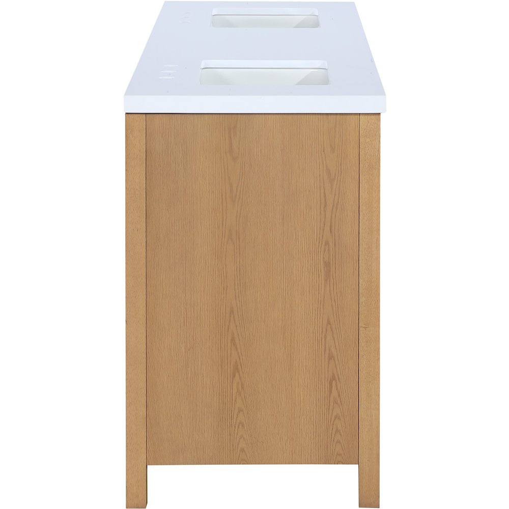 Soren 72" Natural Engineered Stone And Solid Wood Bathroom Vanity