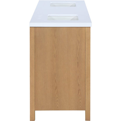 Soren 72" Natural Engineered Stone And Solid Wood Bathroom Vanity